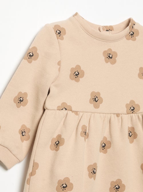 Vestido estampado de manga comprida - Kiabi