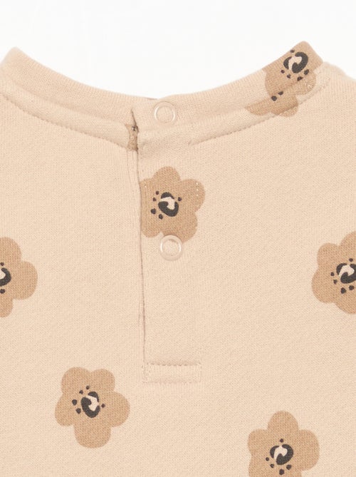 Vestido estampado de manga comprida - Kiabi