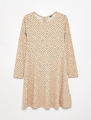 Vestido estampado de manga comprida