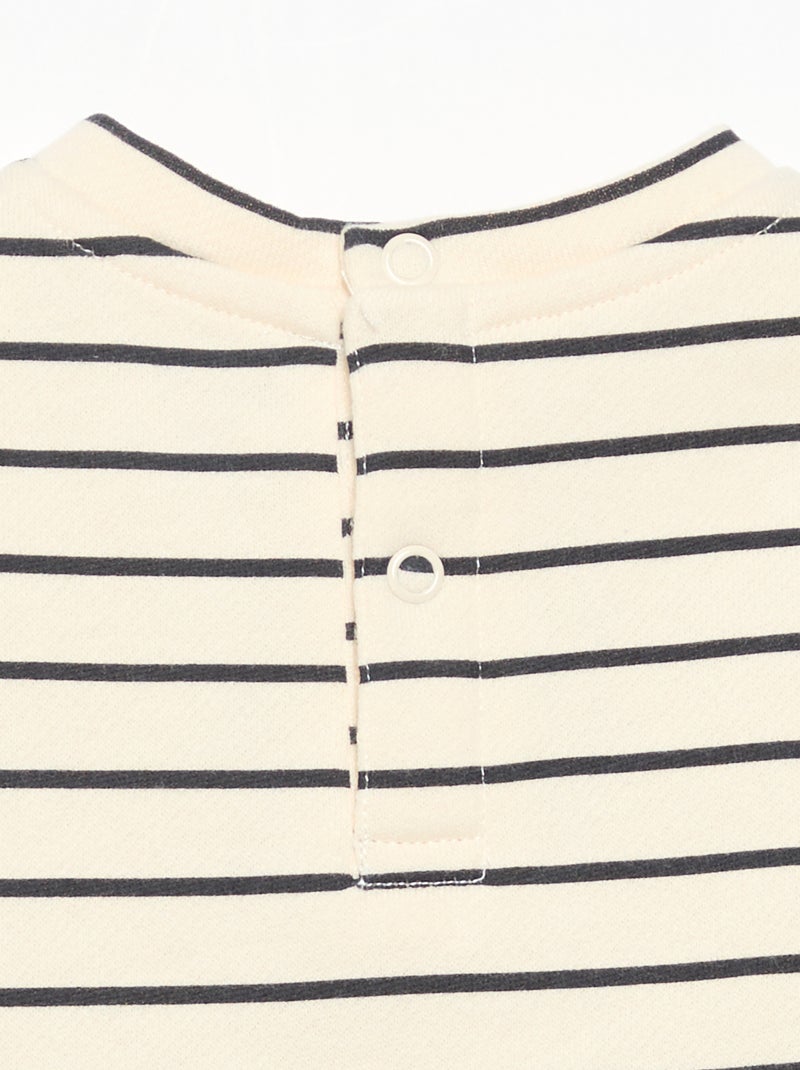 Vestido estampado de manga comprida Branco - Kiabi