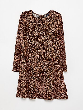 Vestido estampado de manga comprida