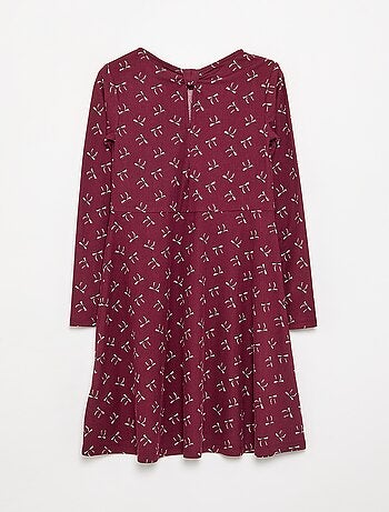 Vestido estampado de manga comprida