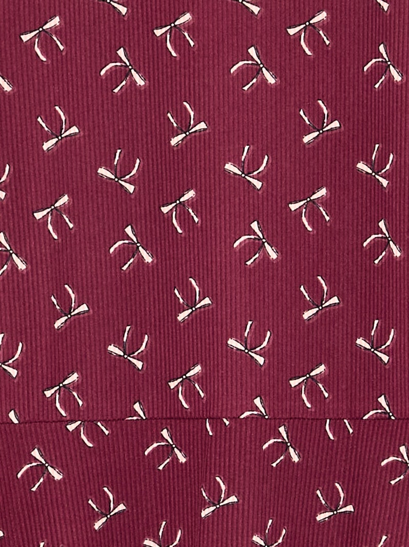 Vestido estampado de manga comprida Vermelho - Kiabi