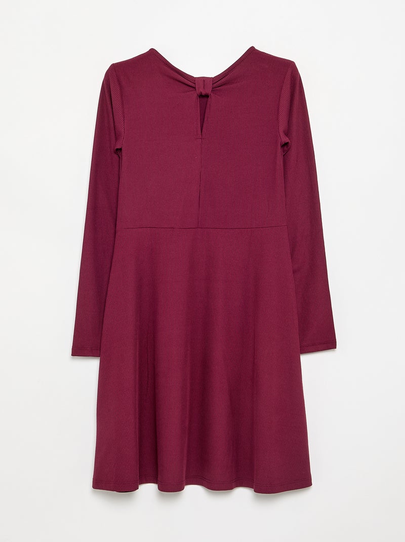 Vestido estampado de manga comprida Violeta - Kiabi