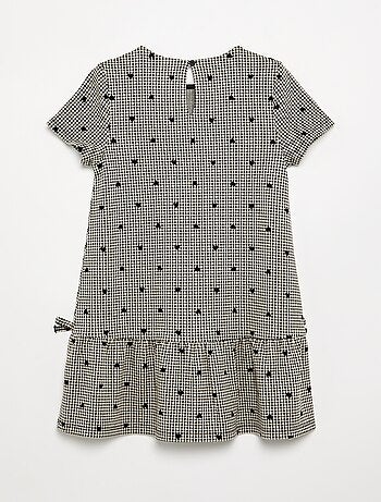 Vestido estampado de manga curta