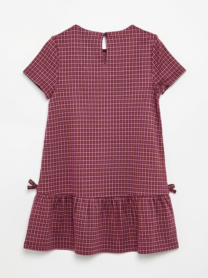 Vestido estampado de manga curta Rosa - Kiabi