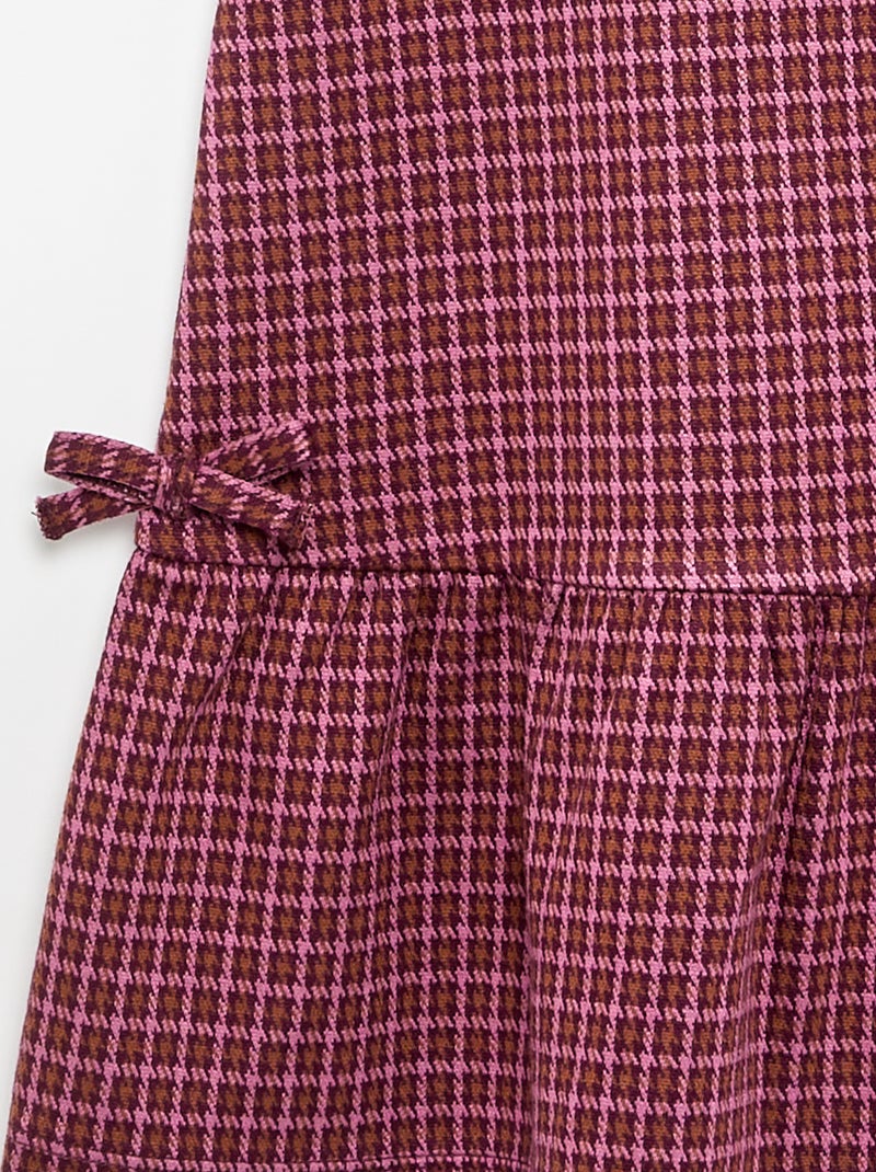 Vestido estampado de manga curta Rosa - Kiabi