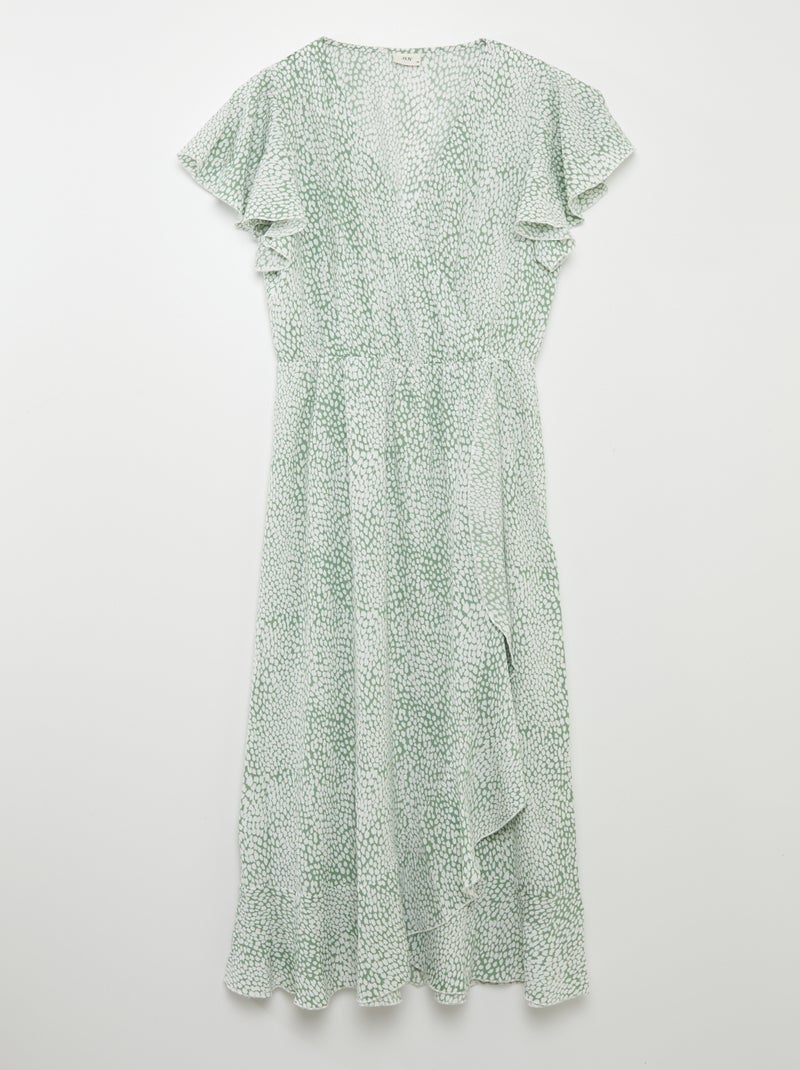 Vestido estampado e com folhos 'JDY' VERDE - Kiabi