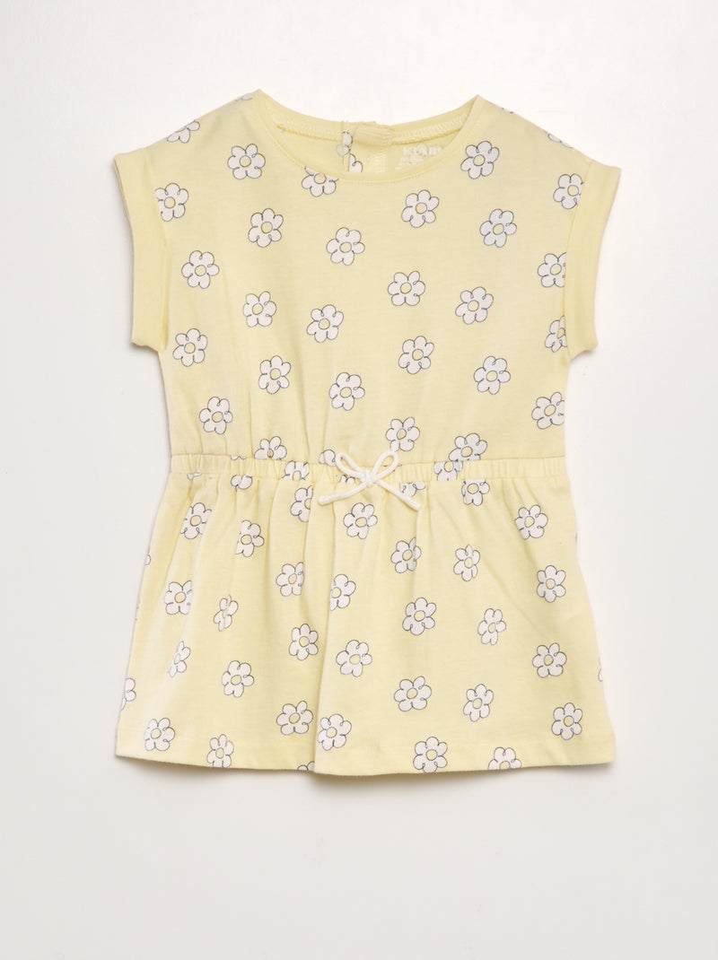 Vestido estampado em jersey AMARELO - Kiabi