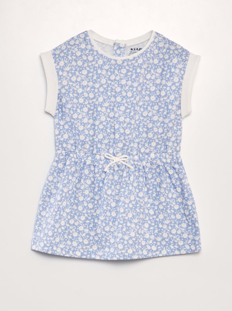 Vestido estampado em jersey AZUL - Kiabi
