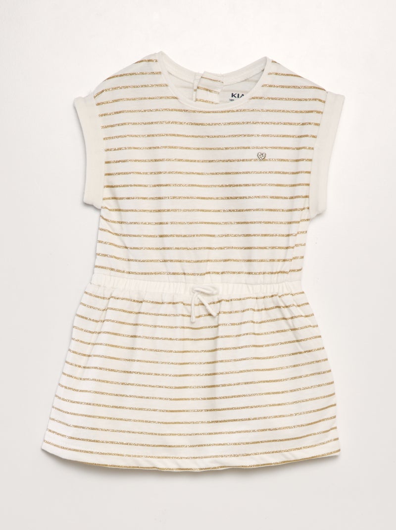 Vestido estampado em jersey BRANCO - Kiabi