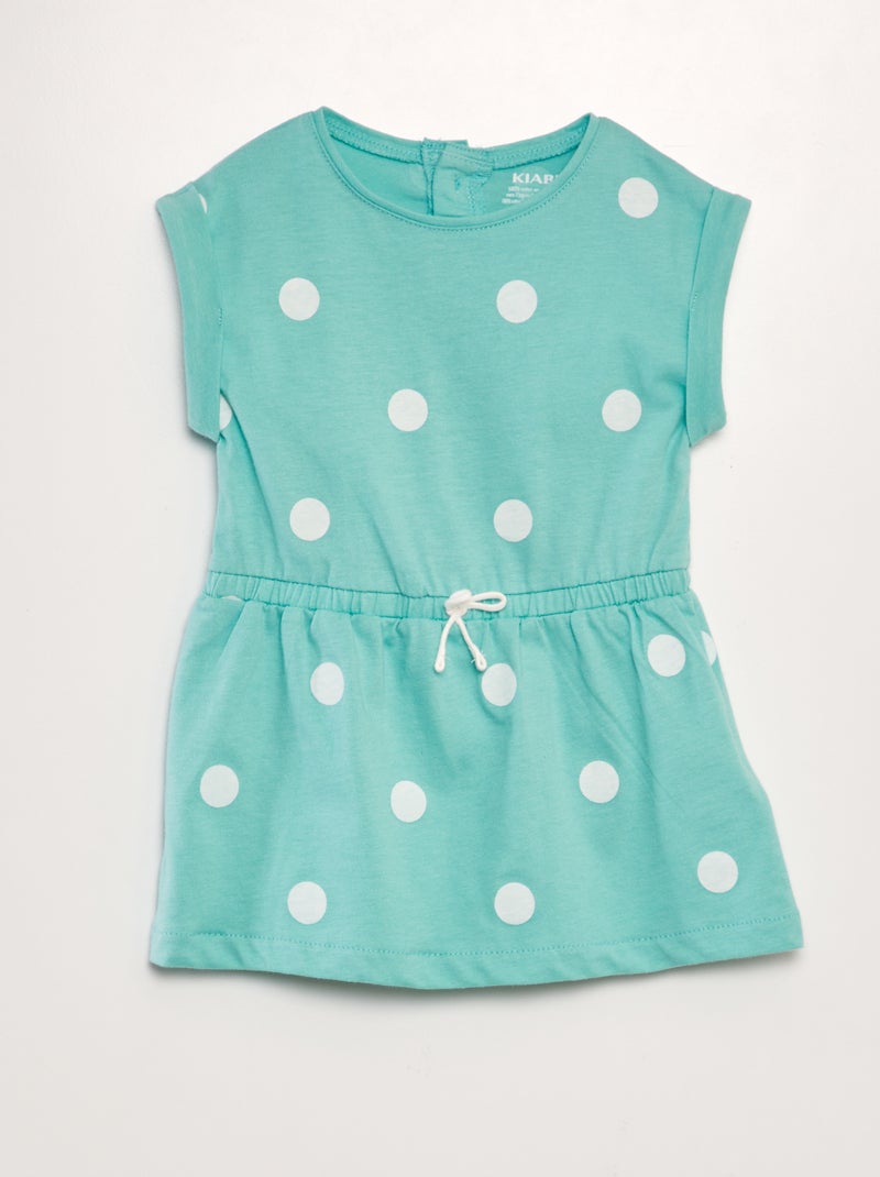 Vestido estampado em jersey VERDE - Kiabi