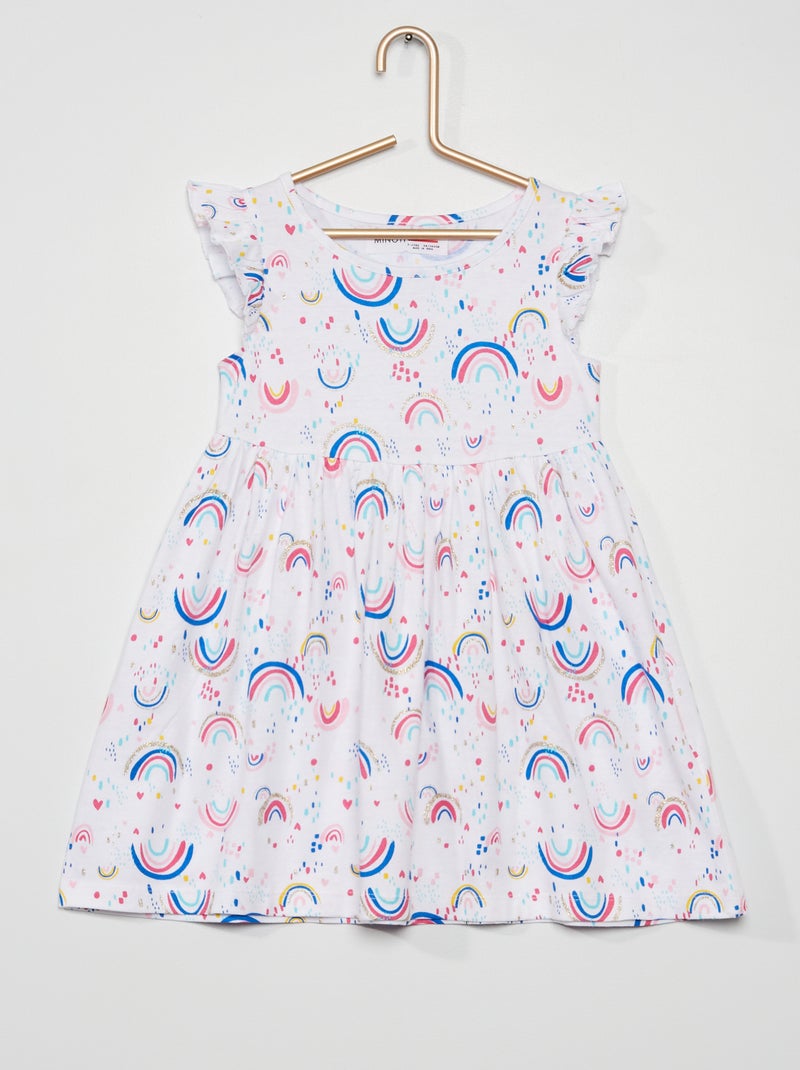 Vestido estampado em malha jersey BEGE - Kiabi