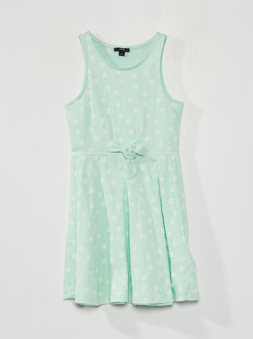 Vestido estampado em malha ondulada - Kiabi
