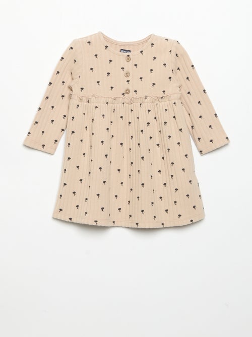 Vestido estampado em malha suave - Kiabi
