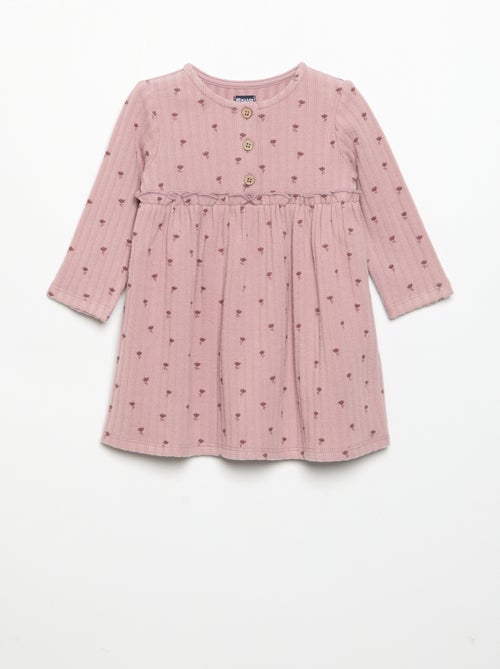 Vestido estampado em malha suave - Kiabi