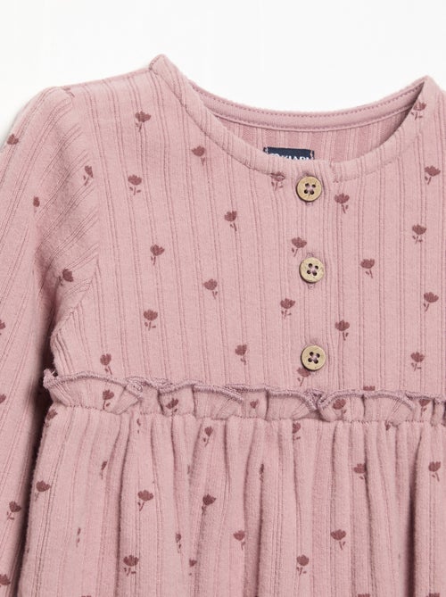 Vestido estampado em malha suave - Kiabi