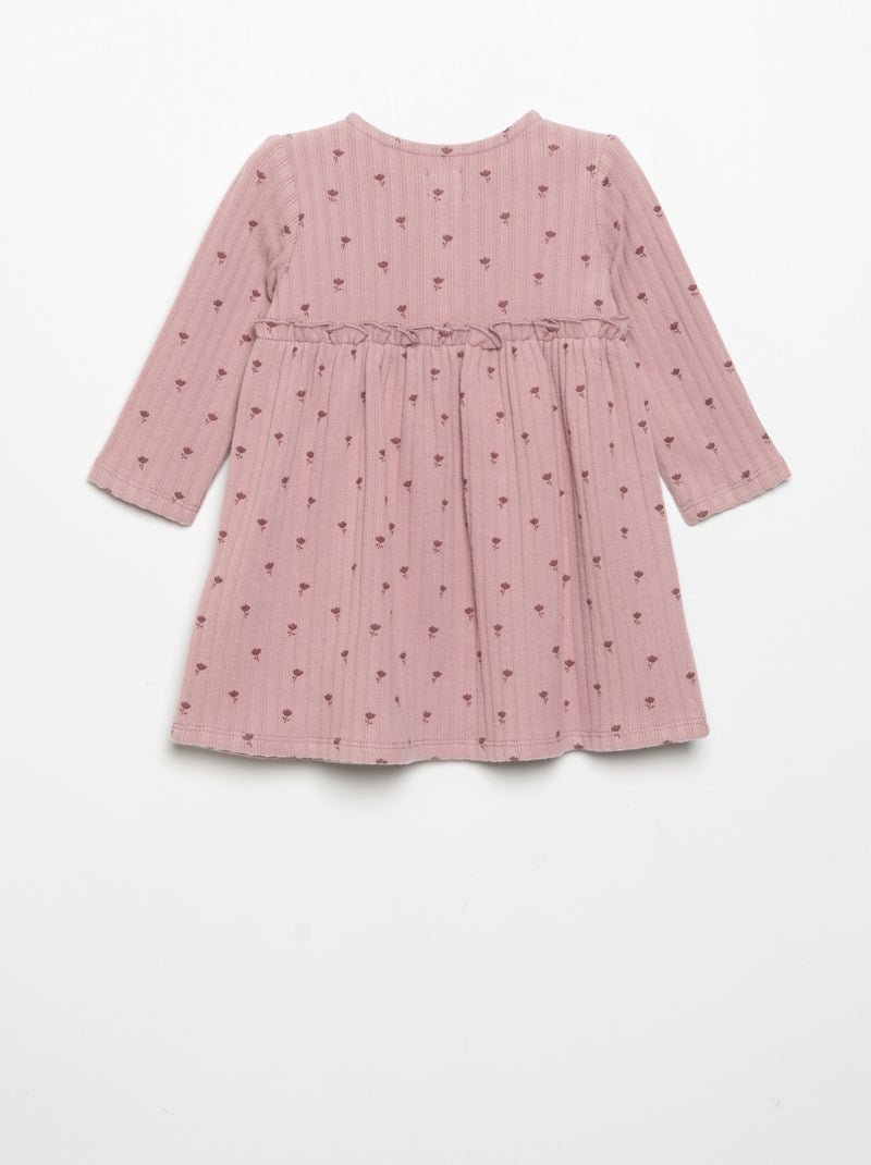 Vestido estampado em malha suave Rosa - Kiabi