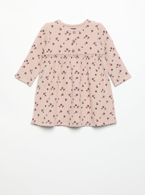 Vestido estampado em malha suave - Kiabi