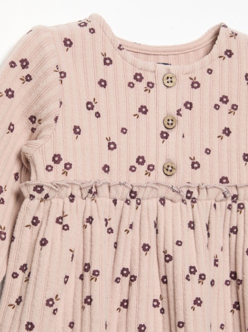 Vestido estampado em malha suave - Kiabi