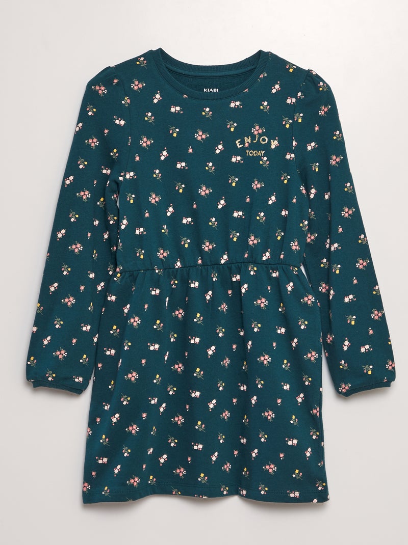Vestido estampado French Terry VERDE - Kiabi