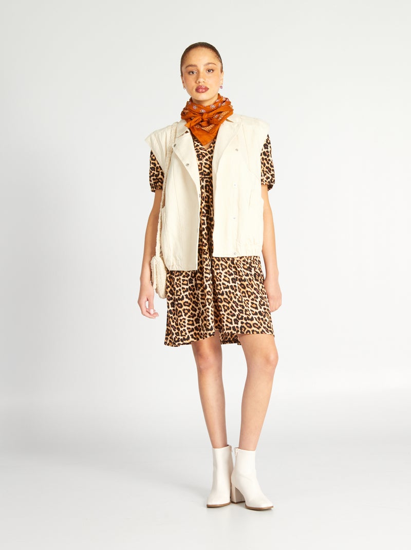 Vestido estampado Leopardo - Kiabi
