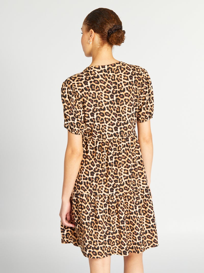 Vestido estampado Leopardo - Kiabi