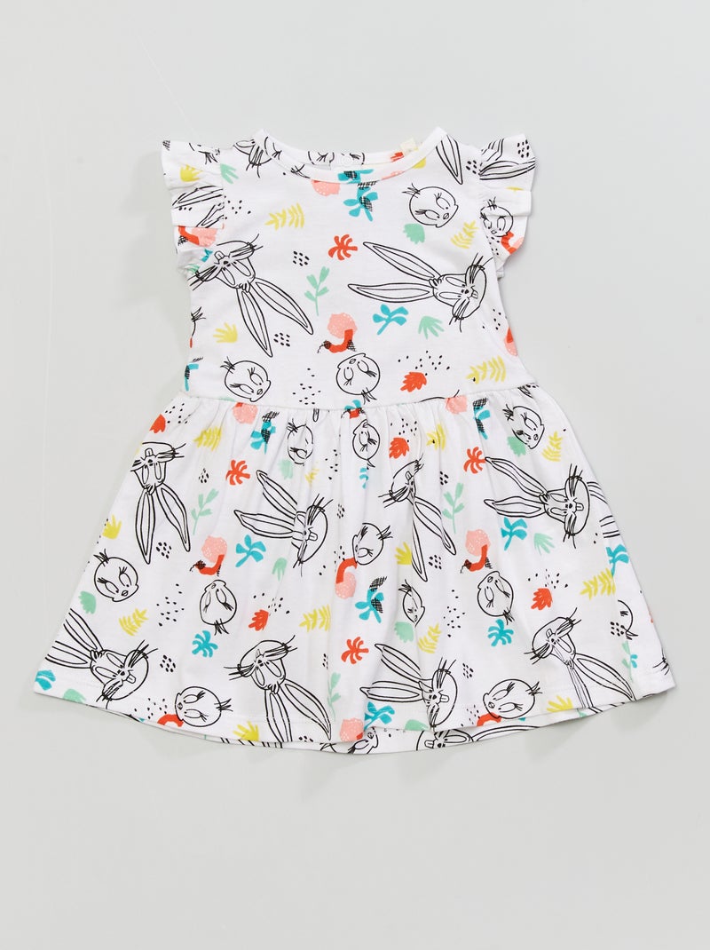 Vestido estampado 'Looney Tunes' Branco - Kiabi