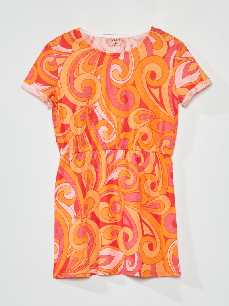 Vestido estampado VERMELHO - Kiabi