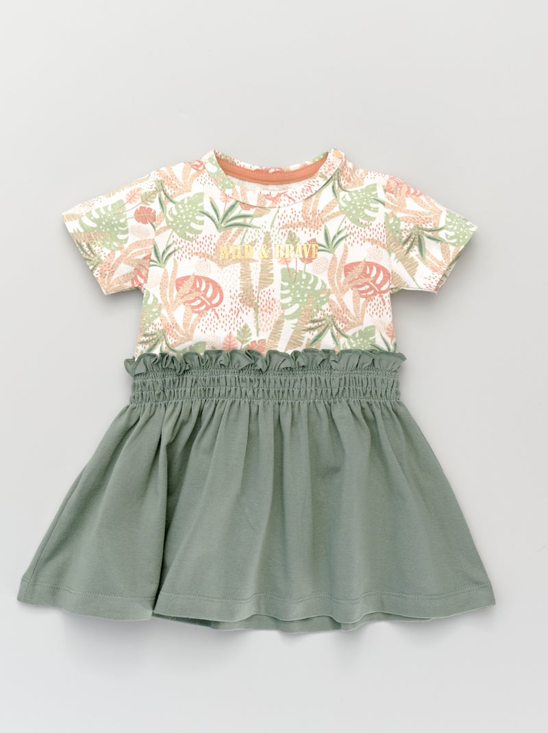 Vestido estampado 'wild' BEGE - Kiabi