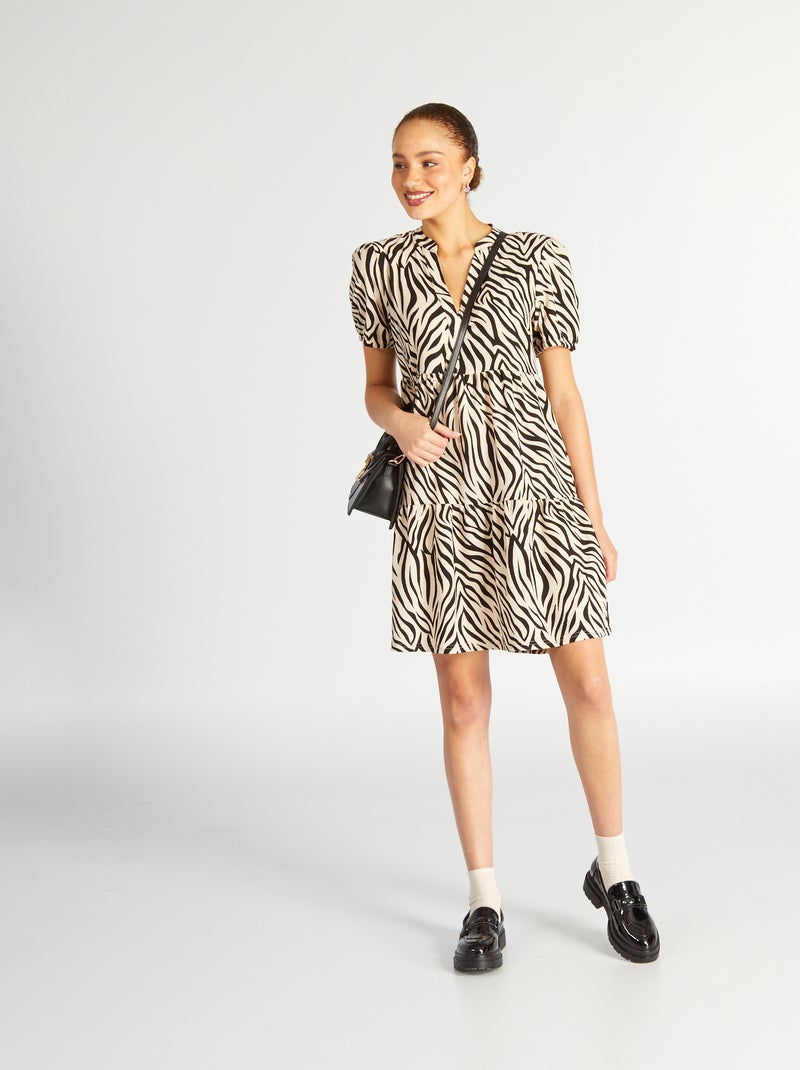 Vestido estampado Zebra - Kiabi