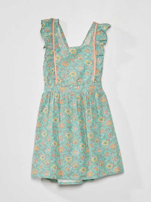 Vestido estilo avental com estampado - Kiabi