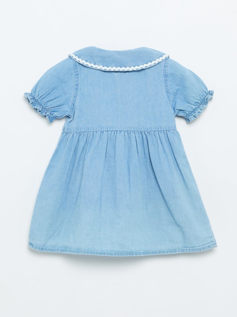 Vestido estilo camisa de manga curta Azul - Kiabi