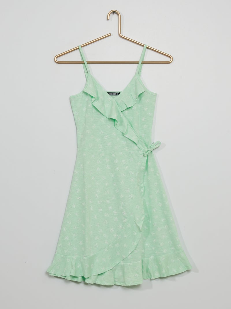 Vestido estilo cruzado VERDE - Kiabi