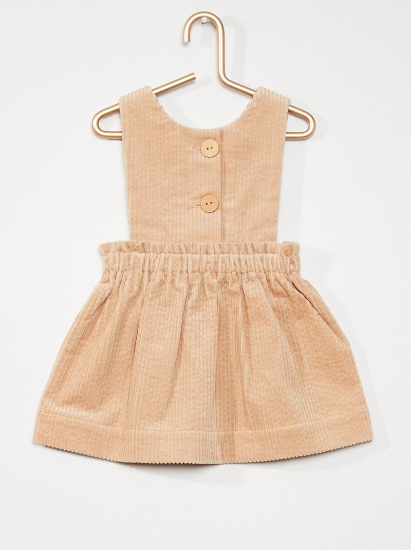 Vestido estilo jardineiras BEGE - Kiabi