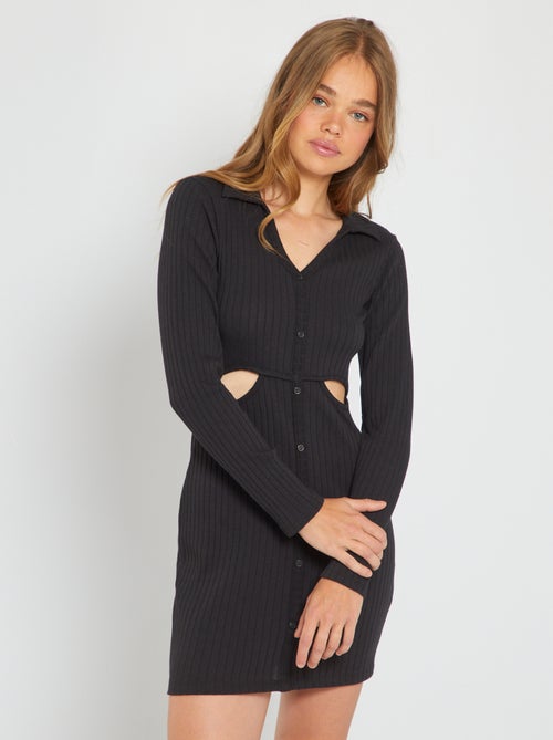 Vestido estilo polo com aberturas à frente - Kiabi