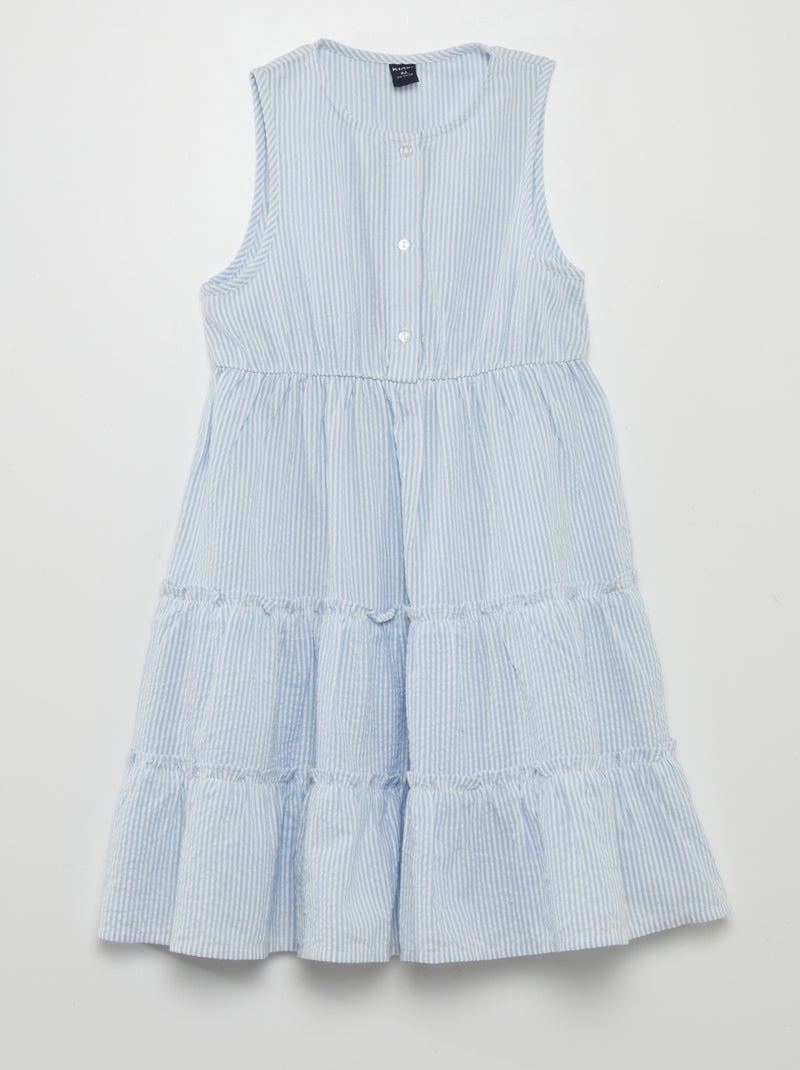 Vestido evasé às riscas AZUL - Kiabi