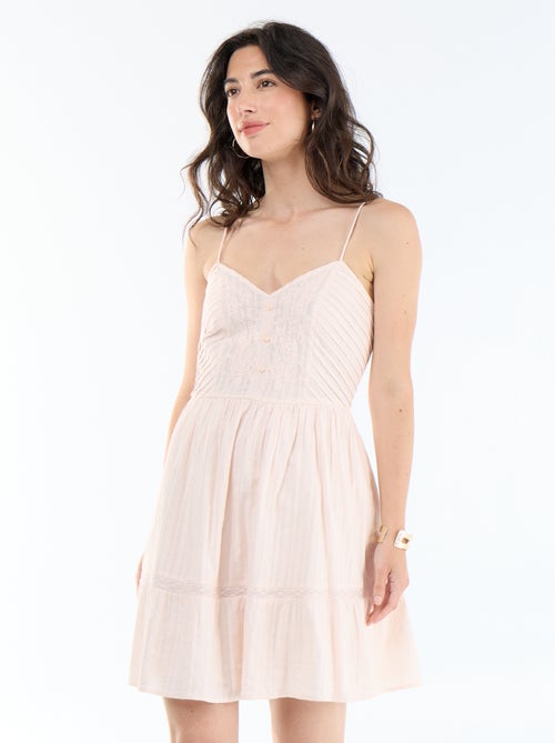 Vestido evasê com alças - Kiabi