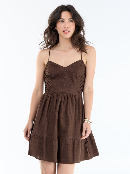 Vestido evasê com alças - Kiabi