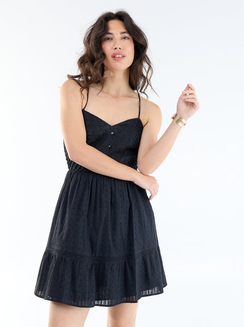 Vestido evasê com alças - Kiabi