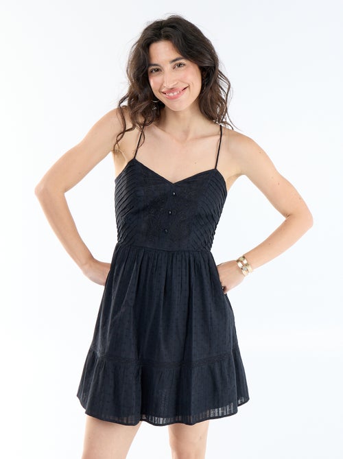 Vestido evasê com alças - Kiabi