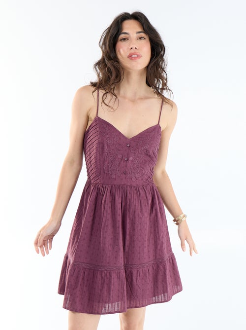 Vestido evasê com alças - Kiabi
