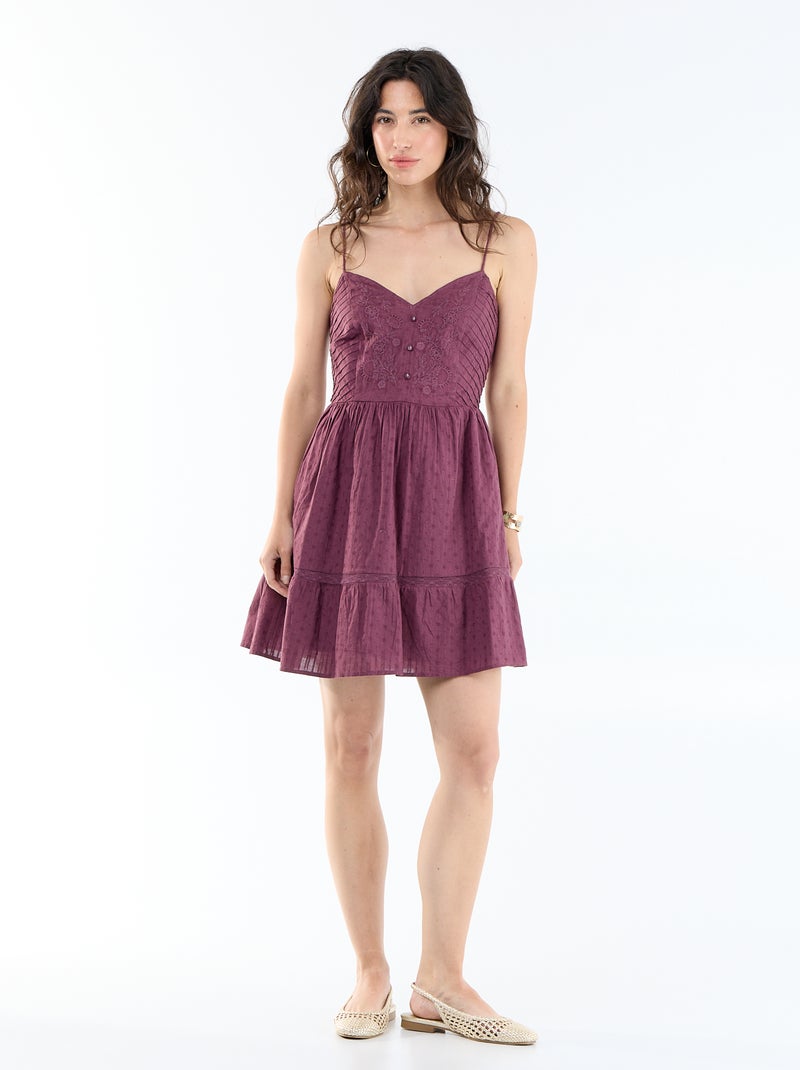 Vestido evasê com alças Violeta - Kiabi