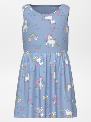 Vestido evasé com estampado