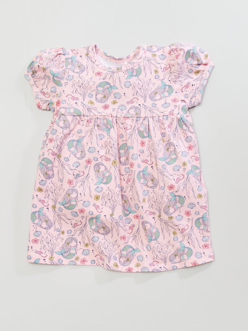 Vestido evasé com estampado fantasia Rosa - Kiabi