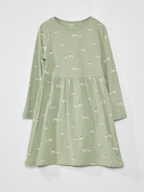 Vestido evasé com estampado 'zebra' - Kiabi