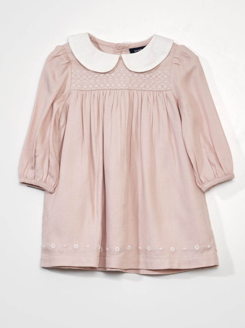 Vestido evasé com gola claudine ROSA - Kiabi