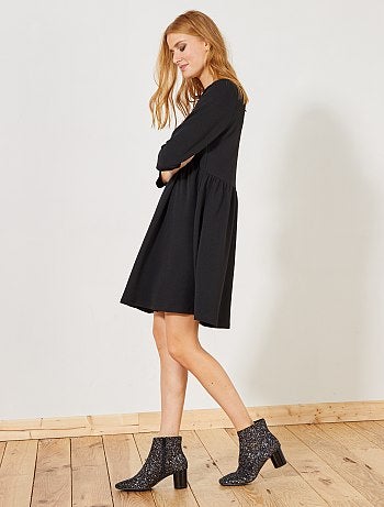 Mulher do 34 até 48 - Vestido evasé com malha gofrada - Kiabi