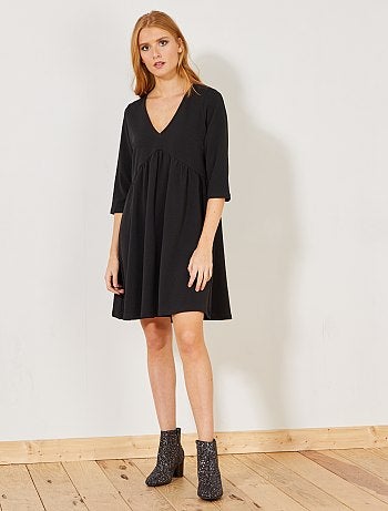 Mulher do 34 até 48 - Vestido evasé com malha gofrada - Kiabi