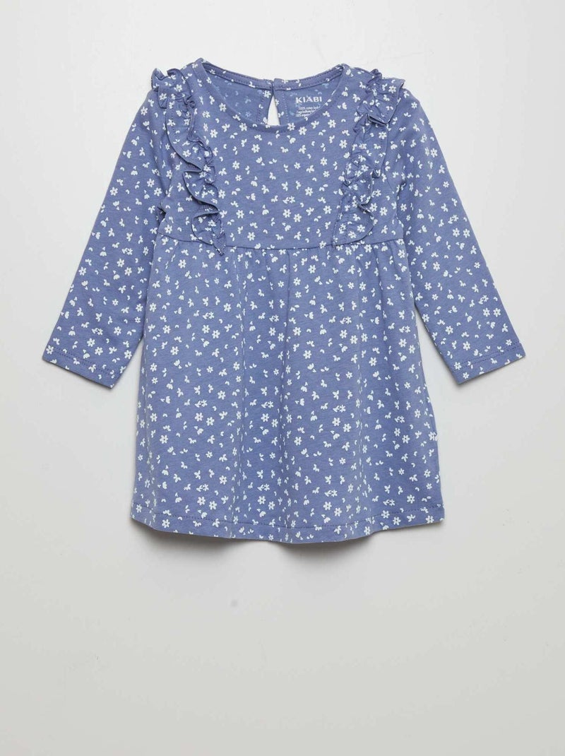 Vestido evasé com motivo às pintas AZUL - Kiabi